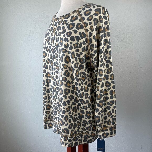 NWT Angels Forever Young Leopard Print Sweatshirt Size 1X - Picture 3 of 9